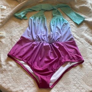 Unique Vintage 1x ombré 1 piece swimsuit